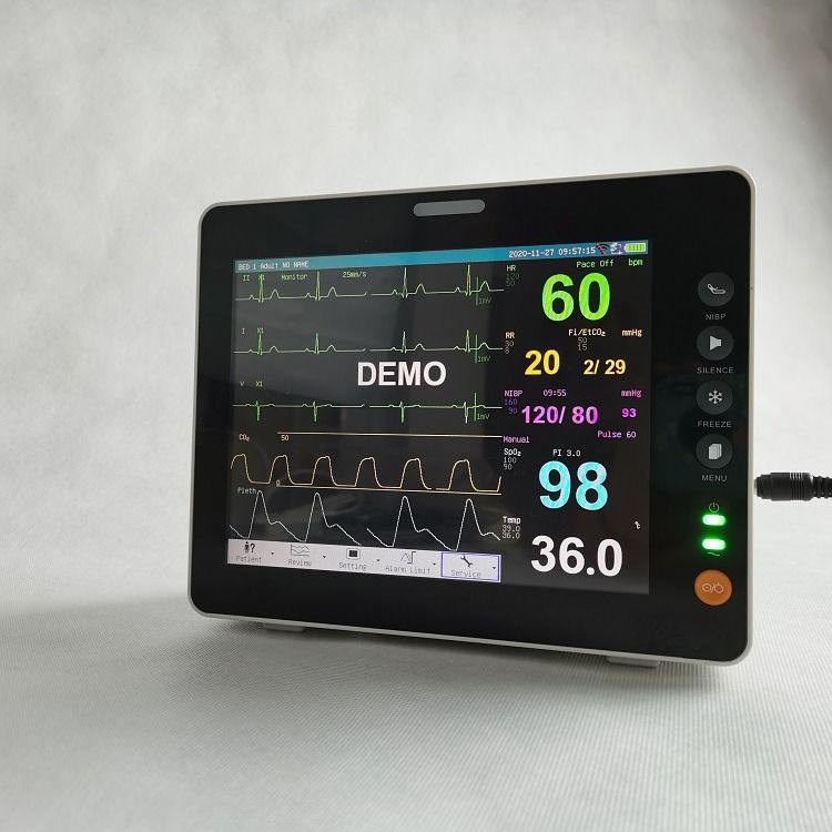 Monitor de Primeiros Socorros de Sinais Vitais Durável de 8 Polegadas ETCO2 DIBP Sinais Vitais Monitor Cardíaco