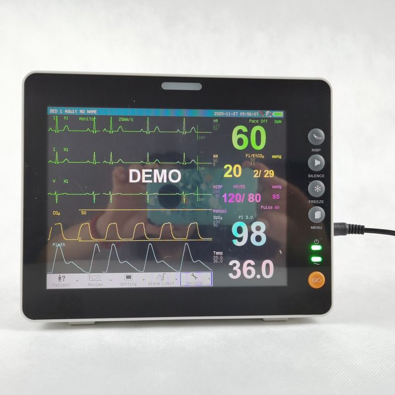 Monitor de Primeiros Socorros de Sinais Vitais Durável de 8 Polegadas ETCO2 DIBP Sinais Vitais Monitor Cardíaco