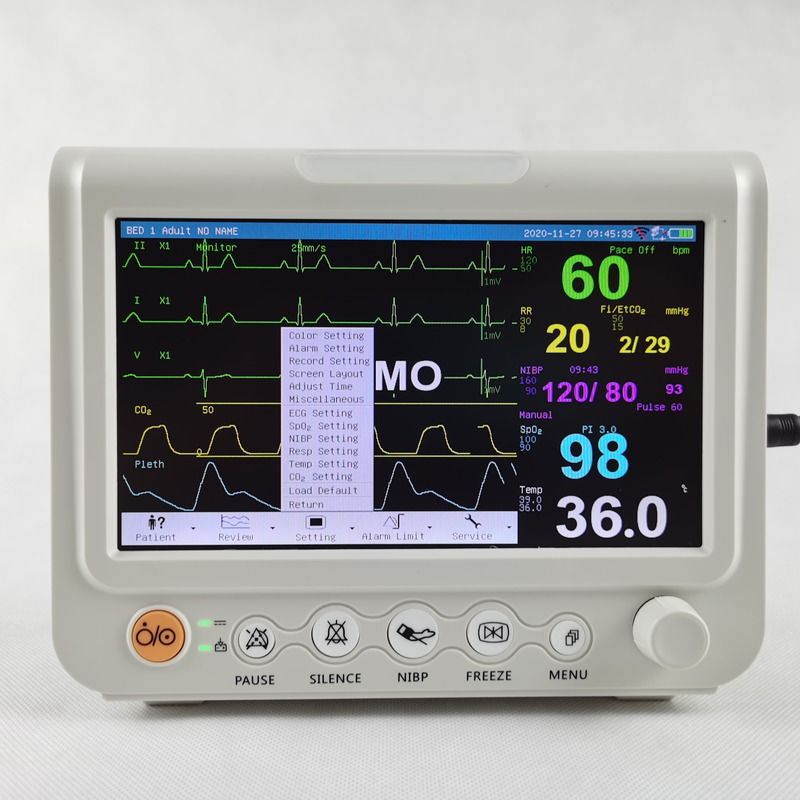 Monitor de sinais vitais de 7 polegadas Multiparameter Monitor de sinais vitais veterinário