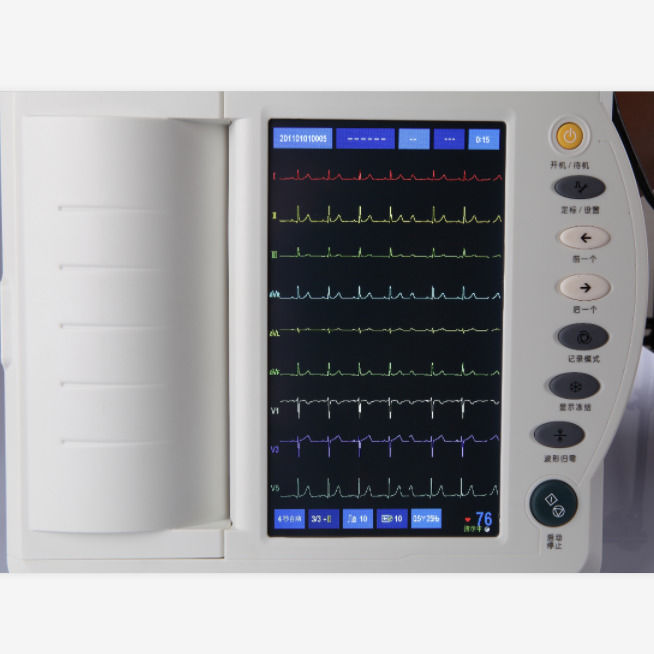 Assistência médica Máquina de ECG Digital Electrocardiógrafo de 12 canais Máquina de ECG Portátil Máquina de ECG Touch Screen