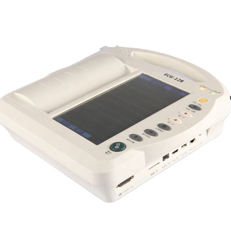 Exame cardíaco por máquina de ECG humano Cardiologia Máquina de ECG de 12 canais Máquina de ECG de eletrocardiograma Máquina de ECG