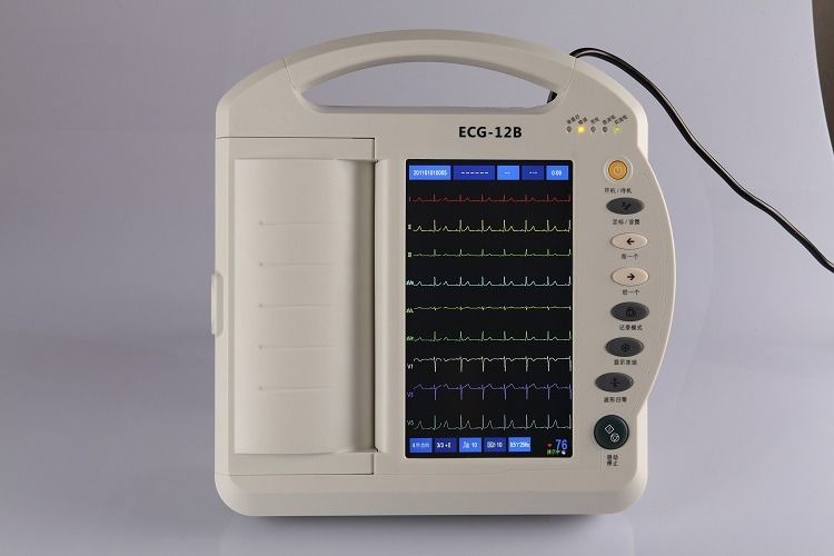 Exame cardíaco por máquina de ECG humano Cardiologia Máquina de ECG de 12 canais Máquina de ECG de eletrocardiograma Máquina de ECG