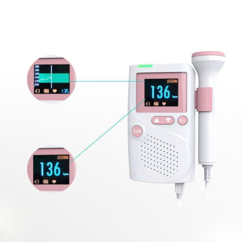 Ultrassônico médico à prova d'água de alta fidelidade de som Cardiologia CE Ultrassom Bebê bebê monitor cardíaco portátil Feto Doppler Batimento cardíaco