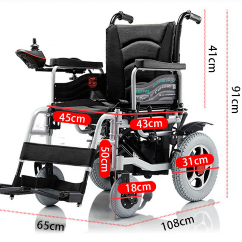 Cadeira de rodas elétrica 140Kg capacidade leve bateria de lítio de potência cadeira de rodas portátil dobrável para 140kg mais velhos